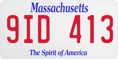 MA license plate 9ID413