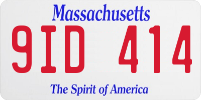 MA license plate 9ID414