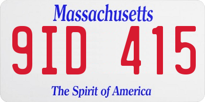 MA license plate 9ID415