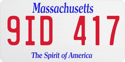 MA license plate 9ID417