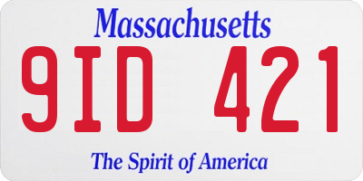 MA license plate 9ID421