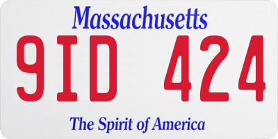 MA license plate 9ID424