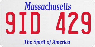 MA license plate 9ID429