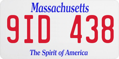 MA license plate 9ID438