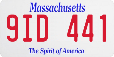 MA license plate 9ID441