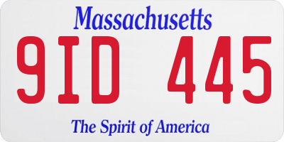MA license plate 9ID445