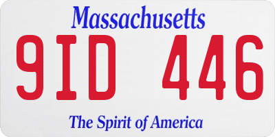 MA license plate 9ID446