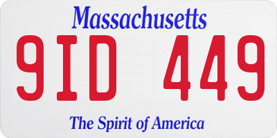 MA license plate 9ID449