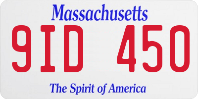 MA license plate 9ID450