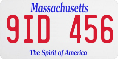 MA license plate 9ID456