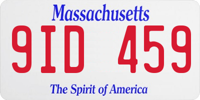 MA license plate 9ID459
