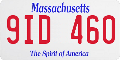 MA license plate 9ID460