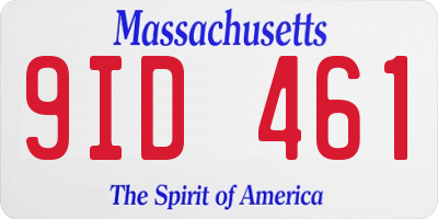 MA license plate 9ID461