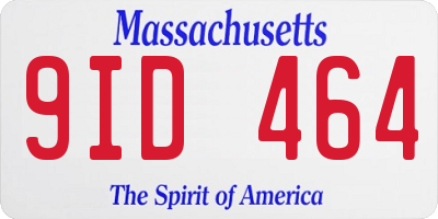MA license plate 9ID464