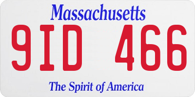 MA license plate 9ID466