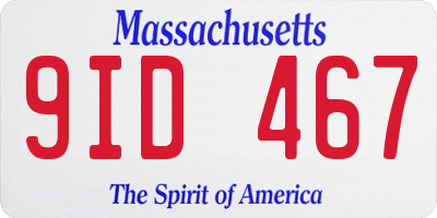 MA license plate 9ID467
