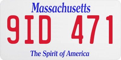 MA license plate 9ID471