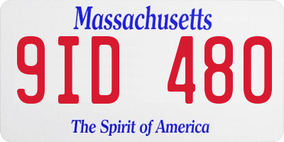 MA license plate 9ID480
