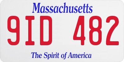 MA license plate 9ID482