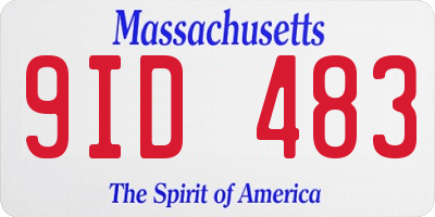 MA license plate 9ID483