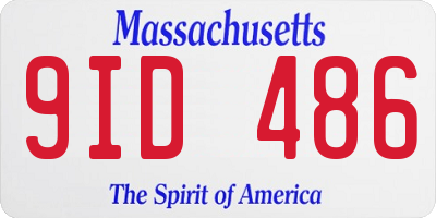 MA license plate 9ID486