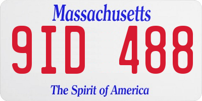 MA license plate 9ID488