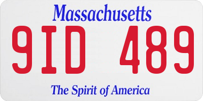 MA license plate 9ID489