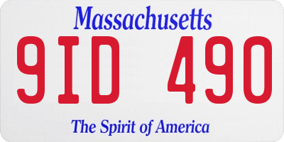 MA license plate 9ID490