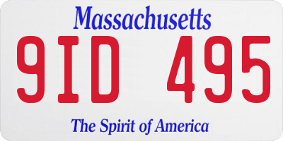 MA license plate 9ID495