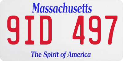 MA license plate 9ID497