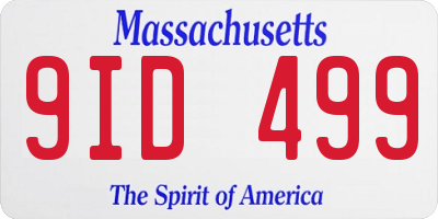 MA license plate 9ID499