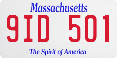 MA license plate 9ID501