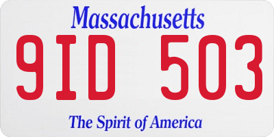 MA license plate 9ID503