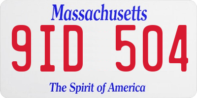 MA license plate 9ID504