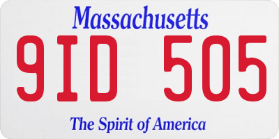 MA license plate 9ID505