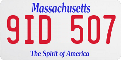 MA license plate 9ID507