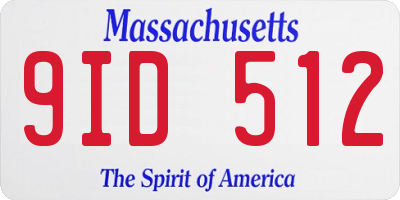 MA license plate 9ID512