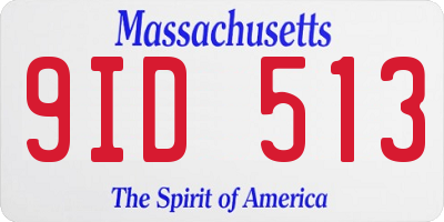 MA license plate 9ID513