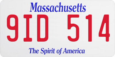 MA license plate 9ID514