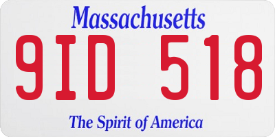MA license plate 9ID518
