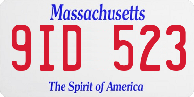 MA license plate 9ID523