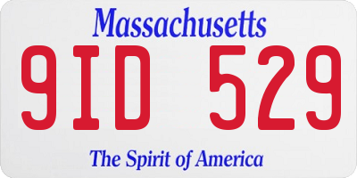 MA license plate 9ID529