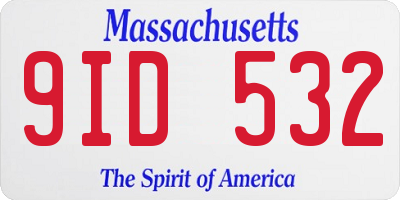 MA license plate 9ID532