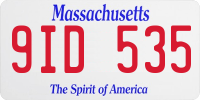 MA license plate 9ID535