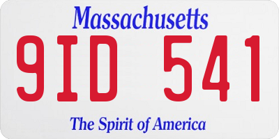 MA license plate 9ID541