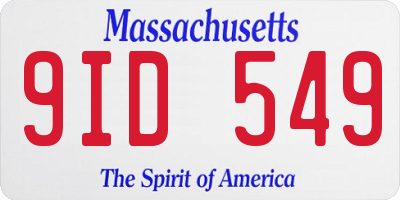 MA license plate 9ID549