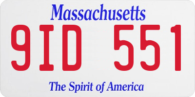 MA license plate 9ID551