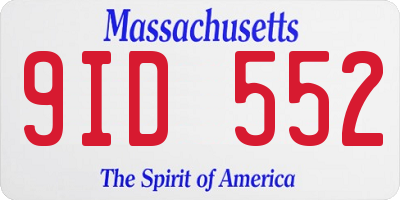 MA license plate 9ID552