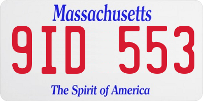 MA license plate 9ID553