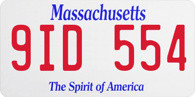 MA license plate 9ID554